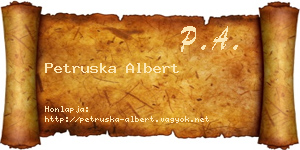 Petruska Albert névjegykártya