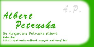 albert petruska business card